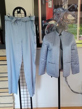 Esprit Sweet Baby Jane By Jane Tise 2-piece Pant & Jacket Set 13/Large Blue 1980